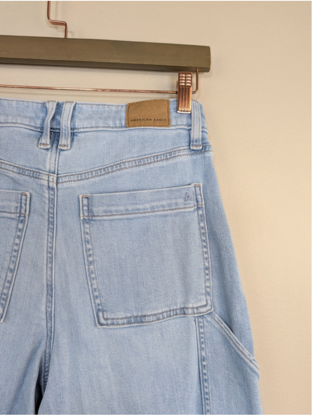 American Eagle 0 Dreamy Drape Super Hi Rise Baggy Wide Leg Jeans Stretch AE - Picture 13 of 13